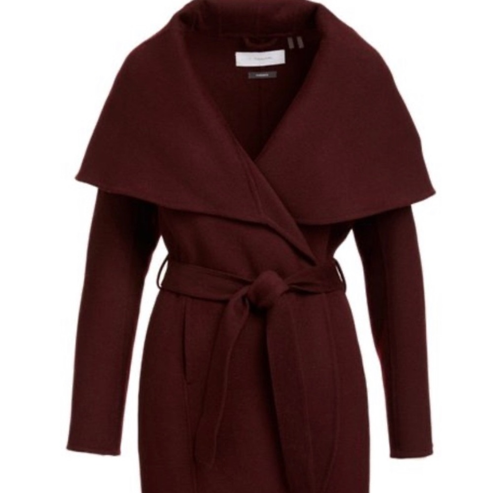Tahari wool blend Marla wrap coat